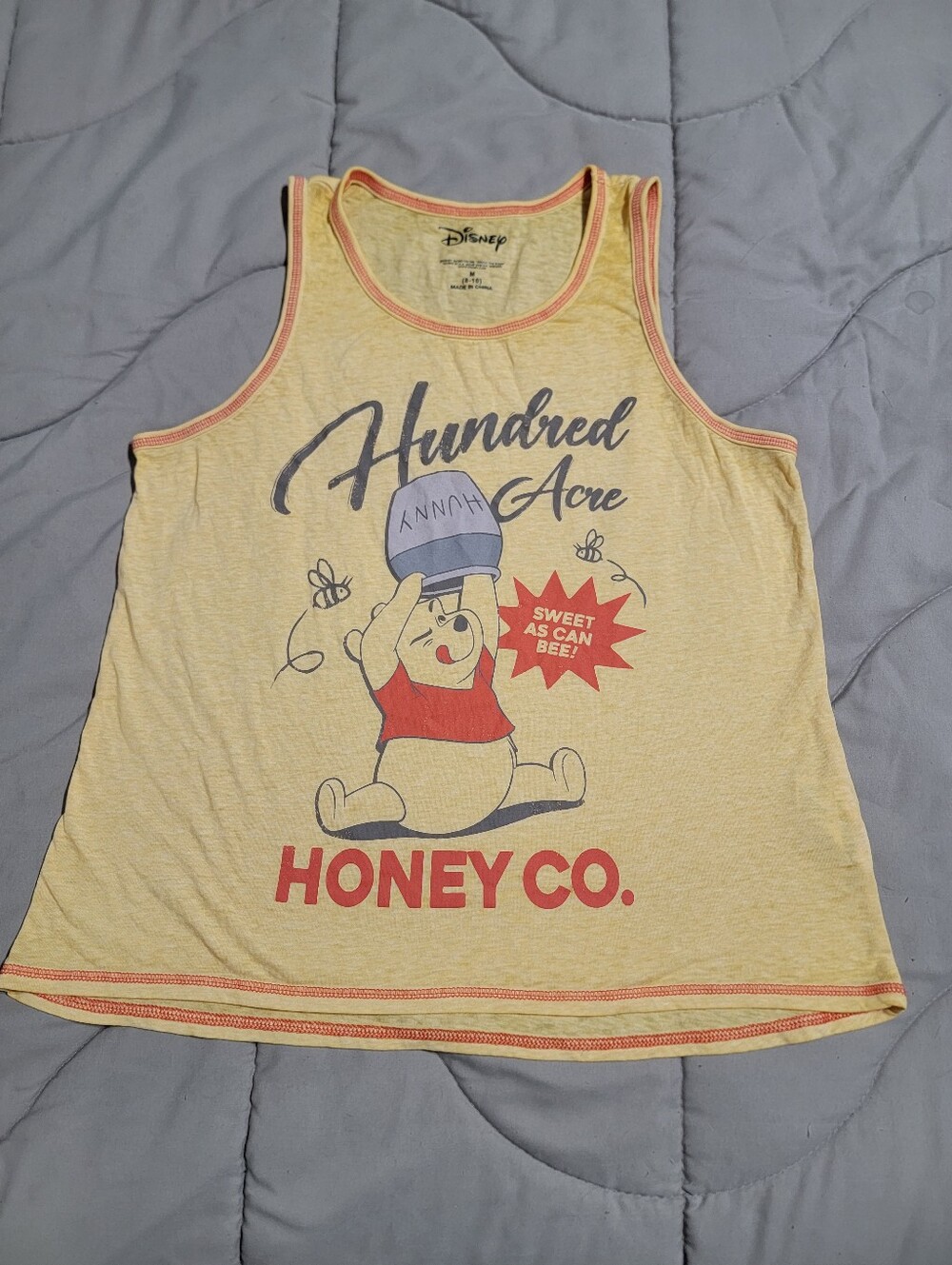 Disney Winnie the Pooh Hundred Acre Honey Co. Yellow Tank Top - Size Medium